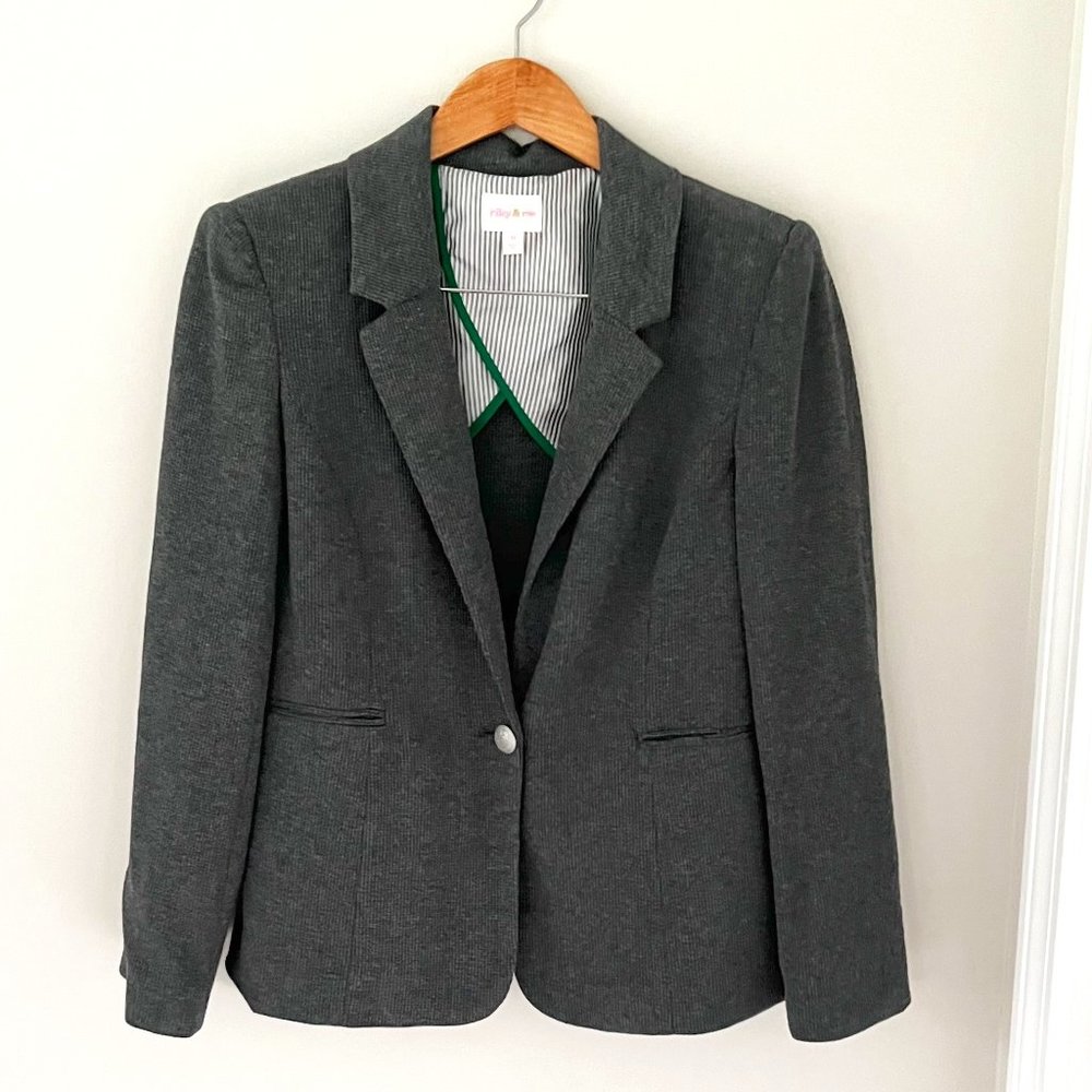 NWT Riley & Rae Women's Harlow Blazer Gray Created for Macy's Size Medium